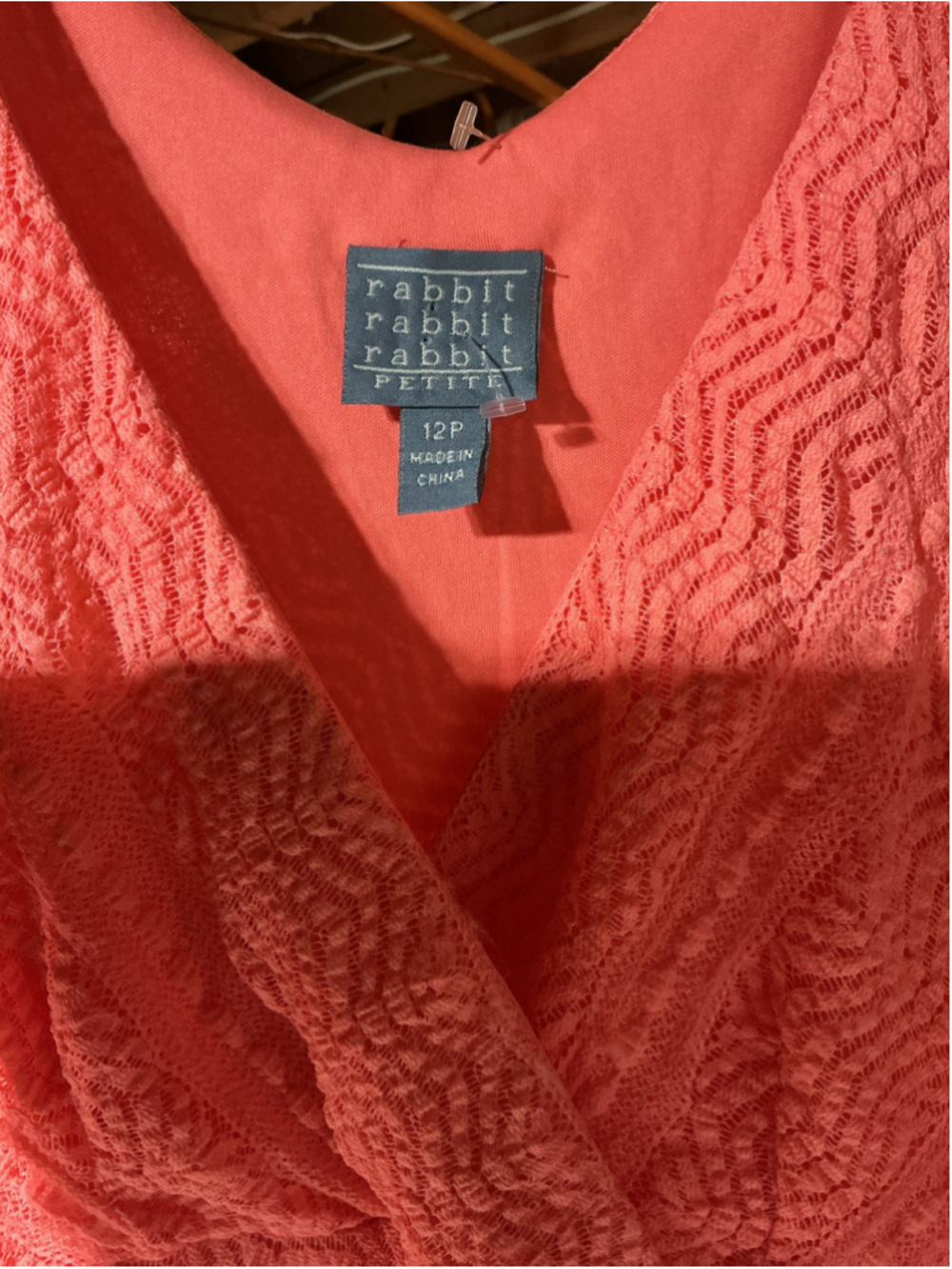 Women's Rabbit Rabbit Rabbit Midi Dress Coral Size 12P - Picture 2 of 4